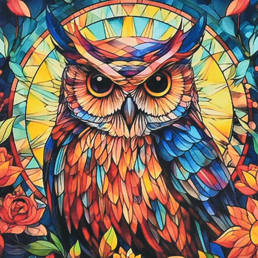 Фото, Відеоогляди алмазна мозаїка strateg преміум вітражна мудрість розміром 30х30 см не повна викладка (deex16281)