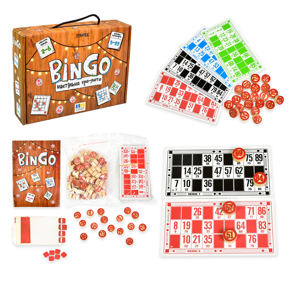 Фото, Відеоогляди настільна гра strateg лото bingo українською мовою (30757)