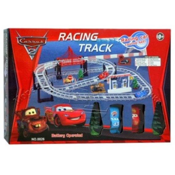 Трек 8826 (36шт) ТЧ, 2 машинки, на бат-ке, в кор-ке, 43-29-6см