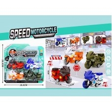 Набір мотоциклів BQ600-52 (96/2) 4штуки, інерція, масштаб 1:72, на листі Набір мотоциклів BQ600-52 (96/2) 4штуки, інерція, масштаб 1:72, на листі