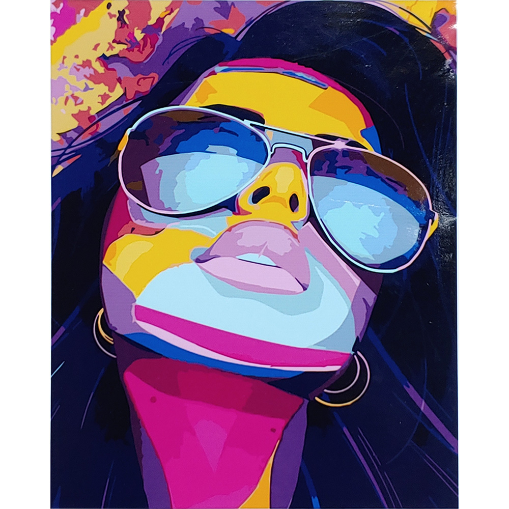 Фото, Видеообзоры картина за номерами strateg преміум поп-арт в окулярах з лаком розміром 40х50 см (sy6912)