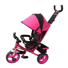 Велосипед M 3113-6A (1шт)три кол.резина (12/10),колясочный,своб.ход колеса,тормоз,подшипн.,розовый