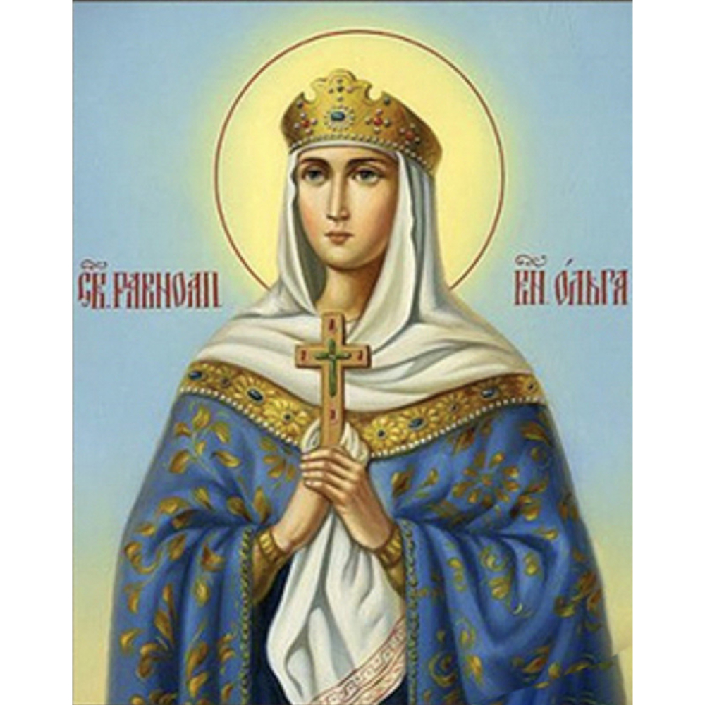 Фото, Видеообзоры алмазна мозаїка strateg преміум свята ольга розміром 30х40 см (heg86043)