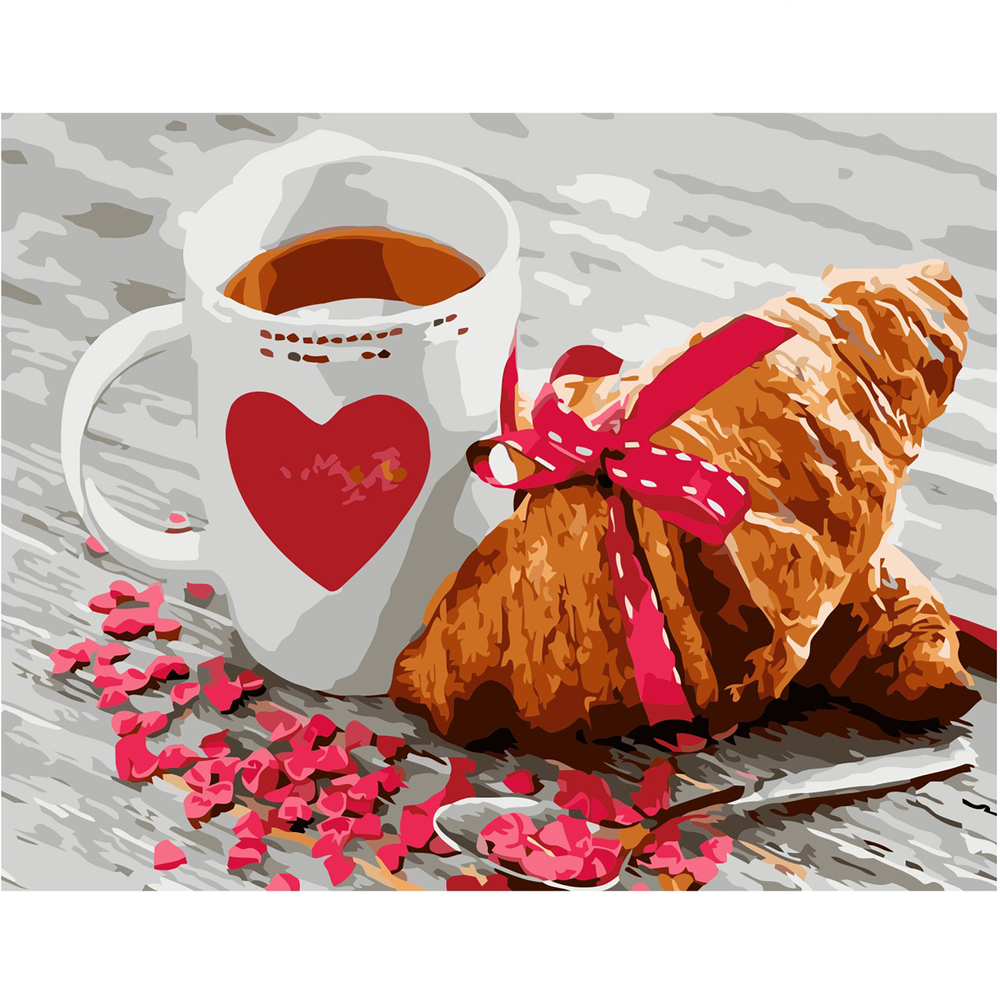 Фото, Відеоогляди картина за номерами strateg преміум французький сніданок з лаком розміром 40х50 см va-0227