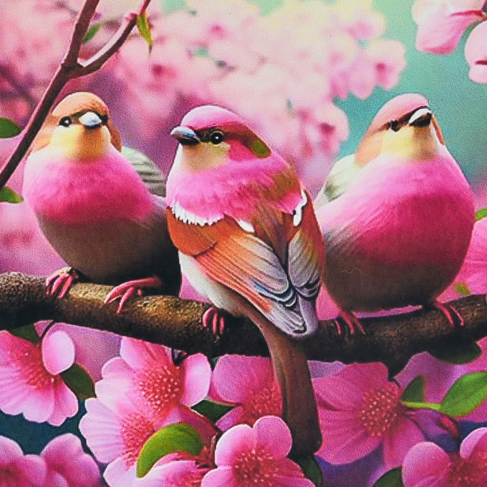 Фото, Видеообзоры алмазна мозаїка strateg преміум квітуча симфонія птахів розміром 30х30 см (hee16350)