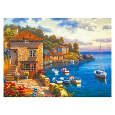 Алмазна 3D картина за номерами Розмальовка + Мозаїка "Французька гавань" 50*40см