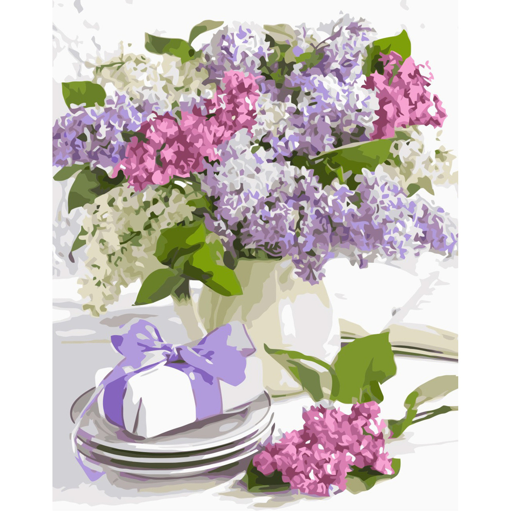 Фото, Відеоогляди картина за номерами strateg преміум сервіз весняний з лаком розміром 40х50 см va-3323