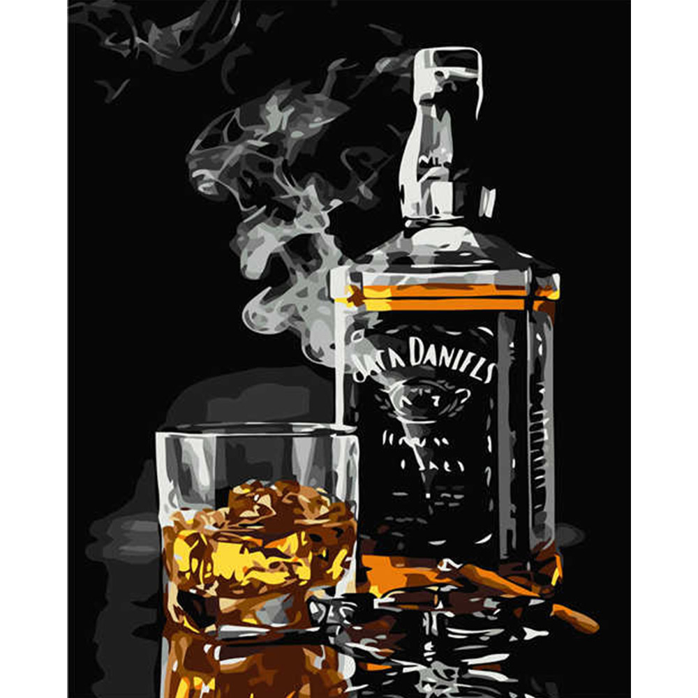 Фото, Відеоогляди картина за номерами strateg преміум jack daniels 2 з лаком розміром 40х50 см va-2791