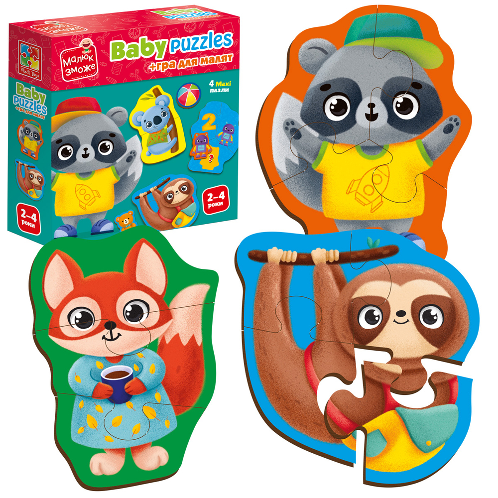 Фото, Видеообзоры гра розвиваюча vladi toys пазли картонні з грою. тварини. іграшки. vt1722-27