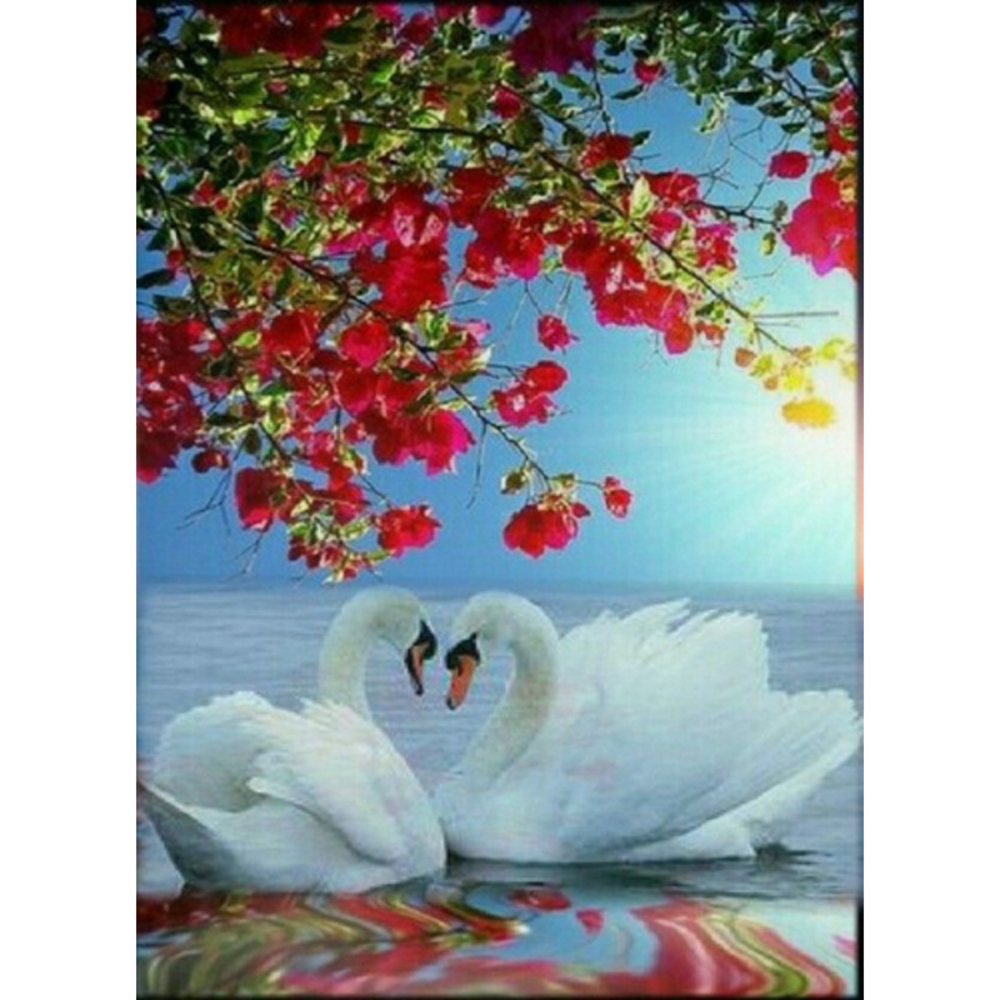 Фото, Видеообзоры алмазна мозаїка strateg преміум лебедина вірність без підрамника розміром 50х65 см  (sgk86071)