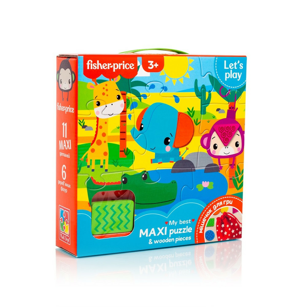 Фото, Відеоогляди пазли «fisher-price. maxi puzzle & wooden pieces» vt1100-01