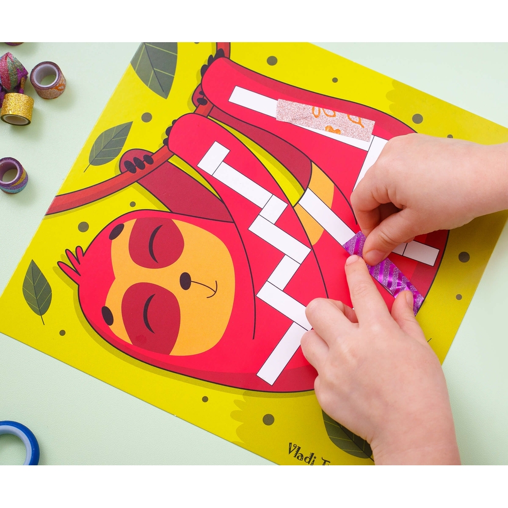 Фото, Видеообзоры набір для творчості з декоративним скотчем «sticky strips. лама» vladi toys vt4433-04