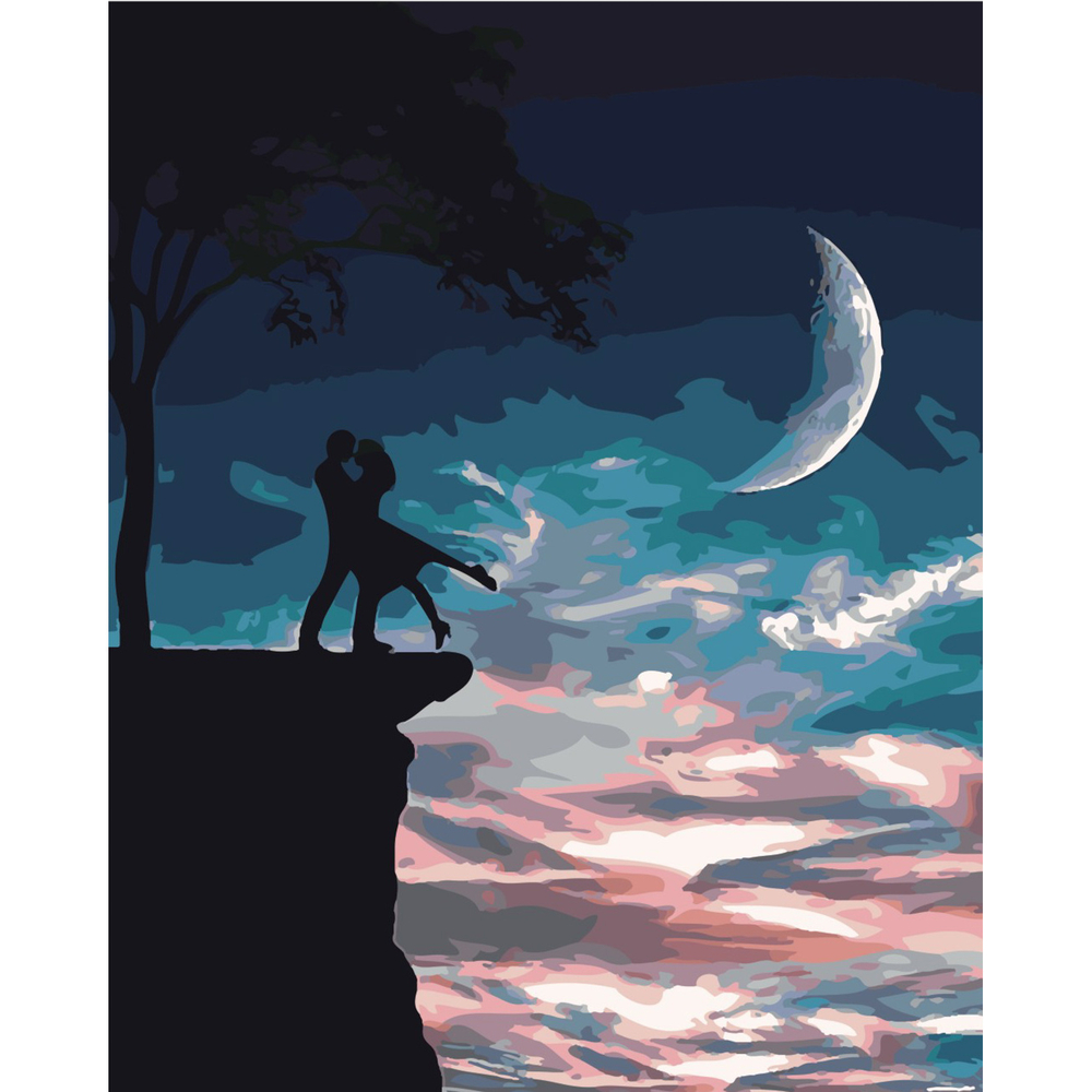 Фото, Відеоогляди картина за номерами strateg преміум кохання на краю з лаком розміром 40х50 см sy6481