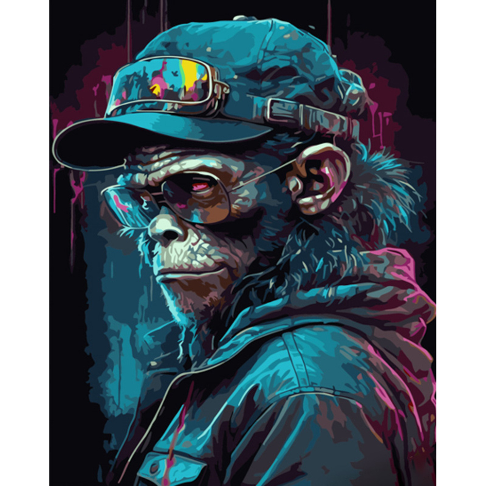 Фото, Видеообзоры картина за номерами strateg преміум сувора мавпа розміром 40х50 см (gs904)