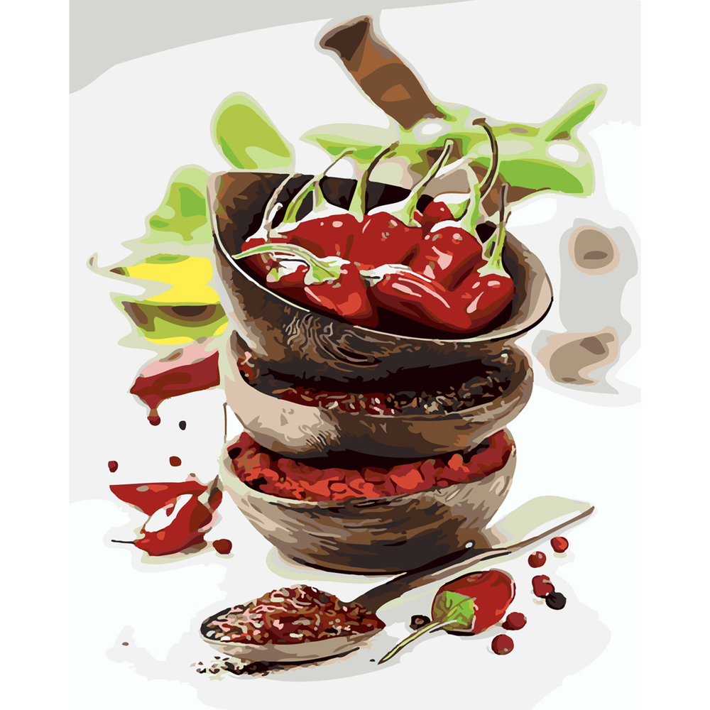 Фото, Відеоогляди картина за номерами strateg преміум гострий чилі з лаком розміром 40х50 см sy6265