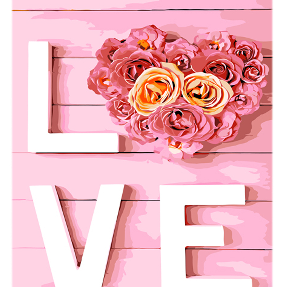 Фото, Відеоогляди картина за номерами strateg преміум любов у кожному слові з лаком та з рівнем розміром 30х40 см (ly23)