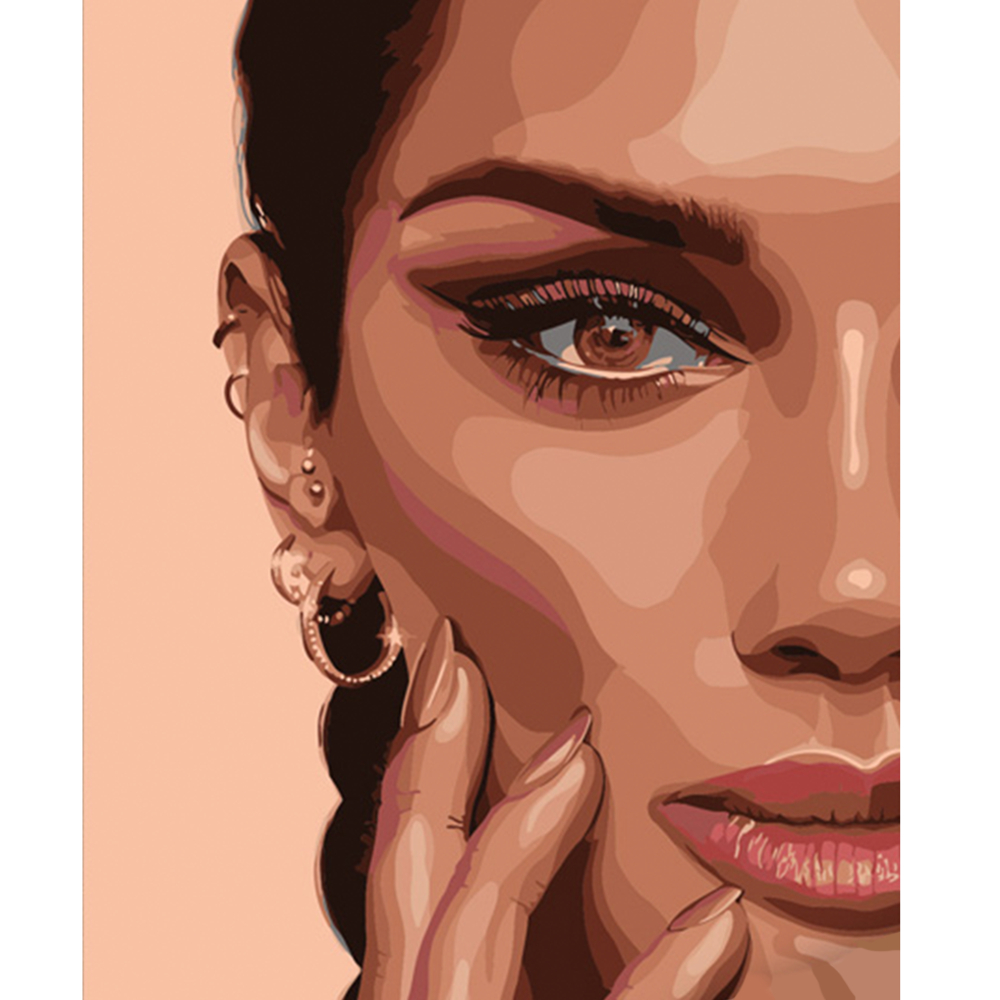 Фото, Видеообзоры картина за номерами strateg преміум карий погляд розміром 40х50 см (dy299)