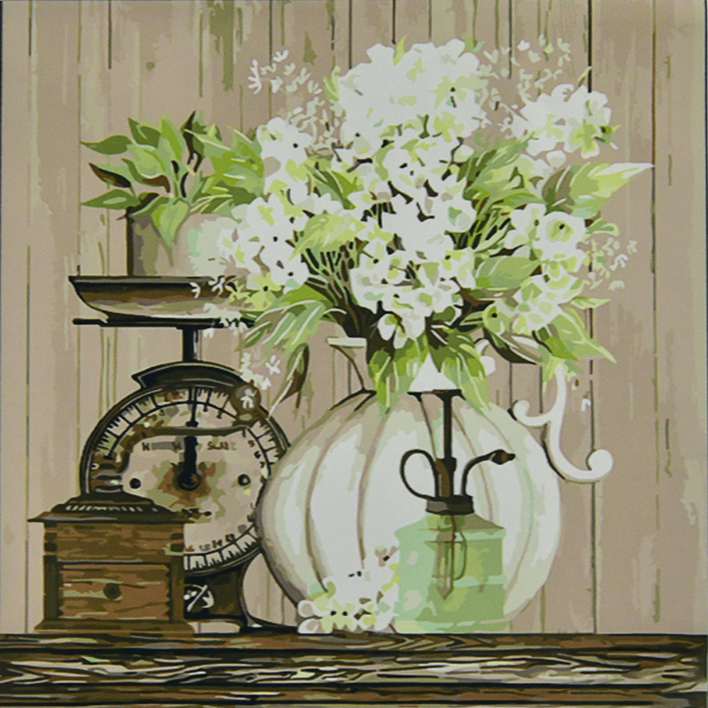 Фото, Видеообзоры картина за номерами strateg   кувшин з квітами розміром 50х50 см (aa010)