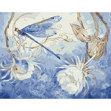 Картина за номерами Strateg ПРЕМІУМ Стрикоза на квітах з лаком розміром 40х50 см VA-3620 Картина за номерами Strateg ПРЕМІУМ Стрикоза на квітах з лаком розміром 40х50 см VA-3620