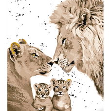 Картина за номерами Strateg ПРЕМІУМ Королевська сім'я з лаком та з рівнем розміром 30х40 см (LY40)