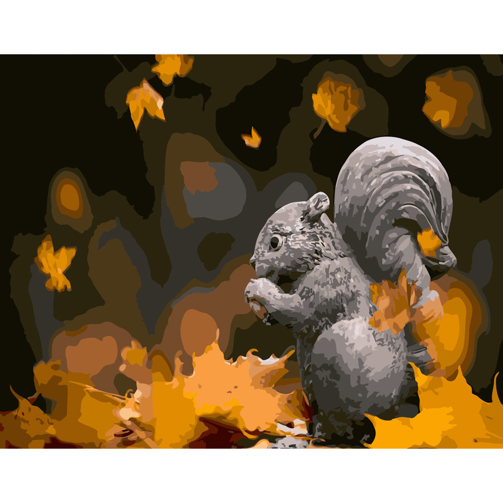 Фото, Видеообзоры картина за номерами strateg преміум кам'яне білченя розміром 40х50 см (gs251)