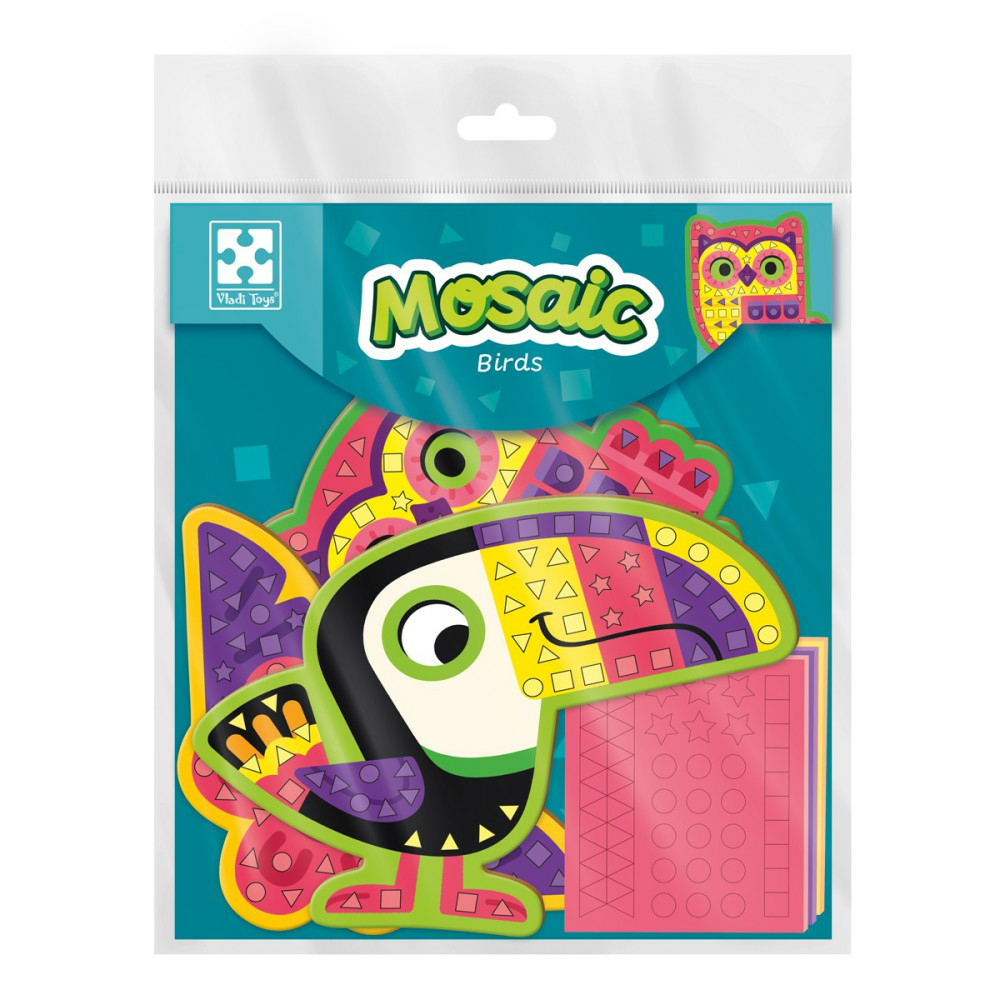 Фото, Видеообзоры набір для творчості м'яка мозаїка «птахи» vladi toys vt4511-09