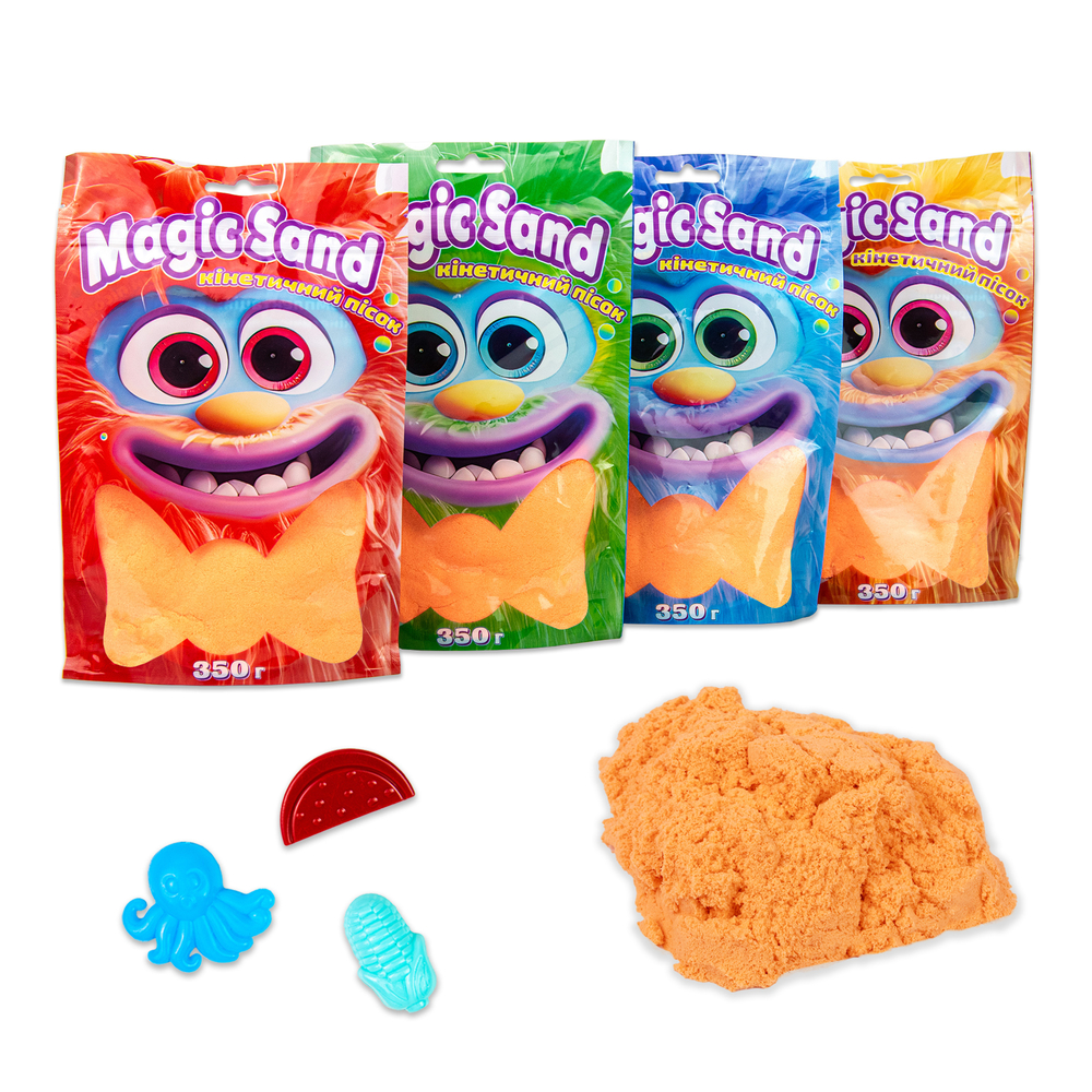 Фото, Видеообзоры кінетичний пісок strateg magic sand в пакеті 39402-7 помаранчевий, 0,350 кг