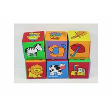 Кубики 5930 (72шт) мягкие, для купания, погремушка, 6шт (7х7), в кульке, 14-21-7 см