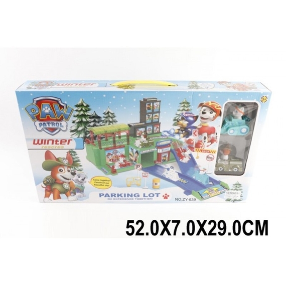 Гараж ZY-686 ЩП трек транспорт 3 шт фігурки дорожні знаки у кор