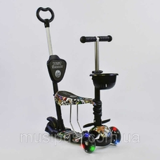 Самокат 5в1 34760 (1) Best Scooter, АБСТРАКЦИЯ, PU колеса, ПОДСВЕТКА КОЛЕС, в коробке [Коробка]