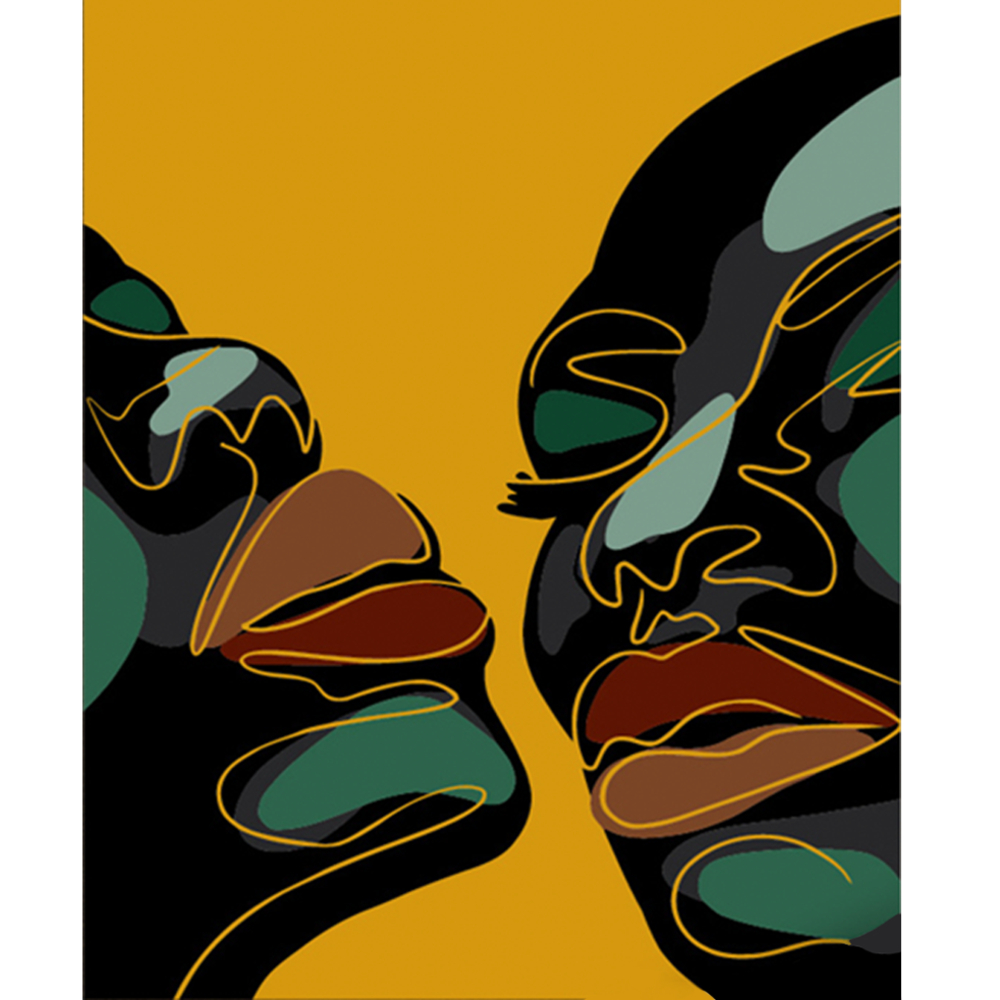 Фото, Видеообзоры картина за номерами strateg преміум контури обличчя розміром 40х50 см (dy291)