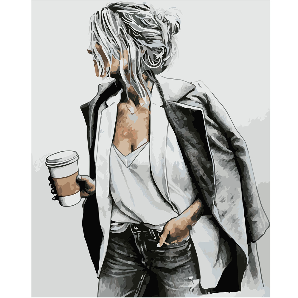 Фото, Видеообзоры картина за номерами strateg преміум стильна дівчина з лаком розміром 40х50 см va-0736