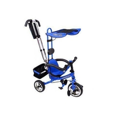 Велосипед 3-х коліс XG18919A-T12 СИН (1шт) знімна ручка, страх., Складна підніжжя, дзвінок, сумка