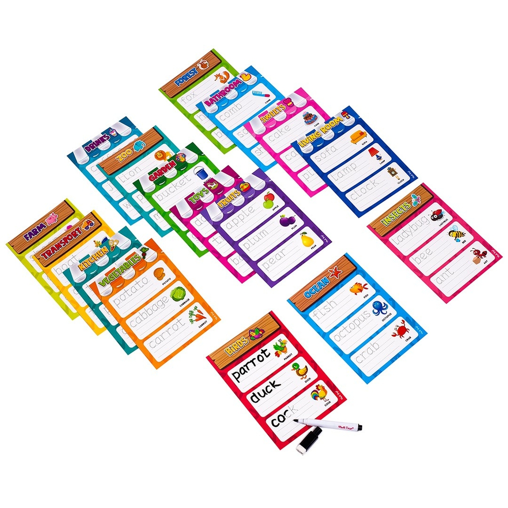 Фото, Видеообзоры гра з маркером «пиши та витирай. перші англійські слова» vt5010-24