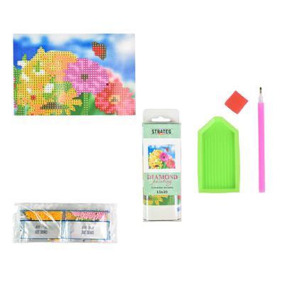 Фото, Відеоогляди алмазна мозаїка strateg преміум гербери і метелики без підрамника розміром 10х15 см (yab14425)