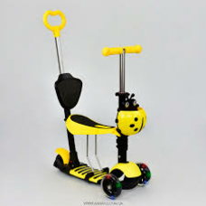 Самокат А 24675 - 3020 Best Scooter 5 в 1 (6) цвет ЖЕЛТЫЙ, колеса PU светящиеся [Коробка]