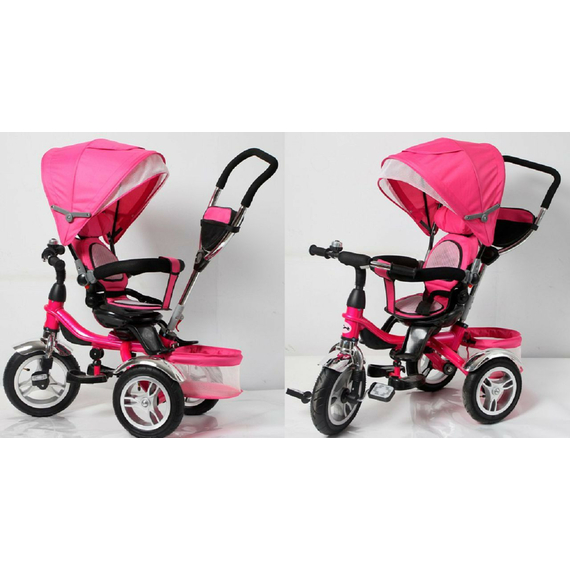 Велосипед 3-х коліс TR16001 РОЗ (1шт) складной козырек,надувные колеса 12'' и 10''