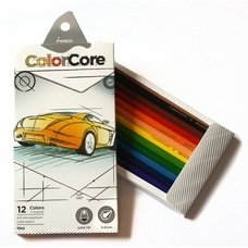 Олівці 3100-12CB шестигранні d=4.0+1 графітні НВ , ColorCore (new), Marco