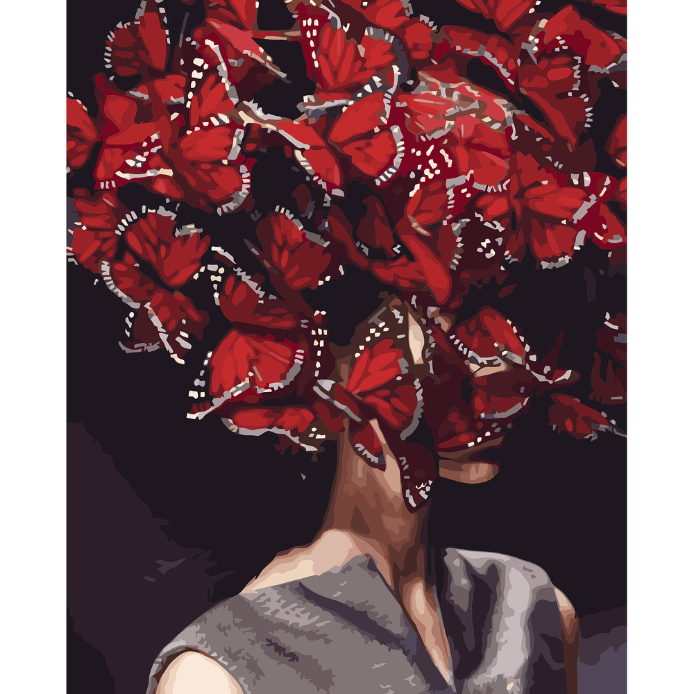 Фото, Видеообзоры картина за номерами strateg преміум думки-метелики з лаком розміром 40х50 см va-3229