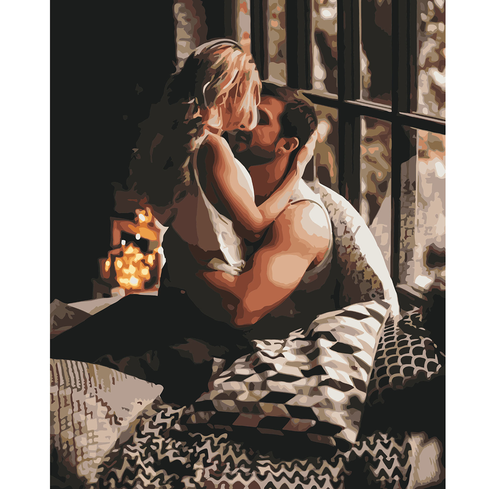 Фото, Видеообзоры картина за номерами strateg преміум затишні обійми з лаком розміром 40х50 см va-2989