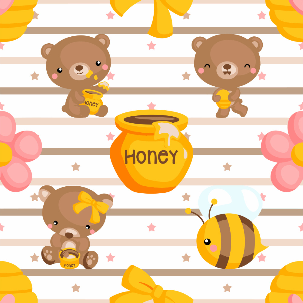 Фото, Видеообзоры картина за номерами strateg преміум ведмедики з медком з лаком та з рівнем розміром 30х30 см (es-0854)