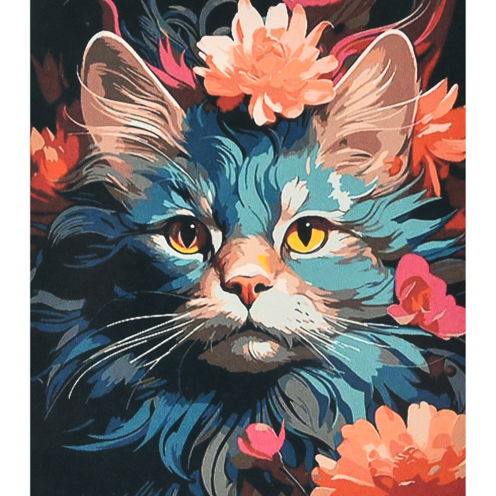 Фото, Видеообзоры алмазна мозаїка strateg преміум котяча квіткова грація розміром 40х50 см (sk88279)