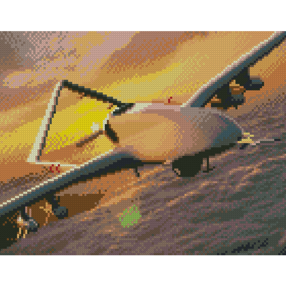 Фото, Відеоогляди алмазна мозаїка strateg преміум байрактар серед хмар розміром 30х40 см (hx494)