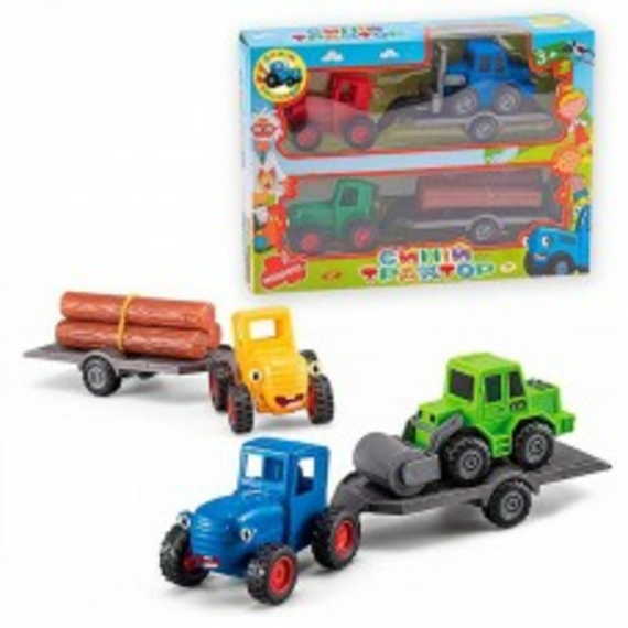Набір тракторів 145326 (72/2) 2 трактори, причеп, герої, інерція, в кор