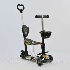 Самокат 5в1 64020 (1) Best Scooter, АБСТРАКЦИЯ, PU колеса, ПОДСВЕТКА ПЛАТФОРМЫ И КОЛЕС, в коробке [К