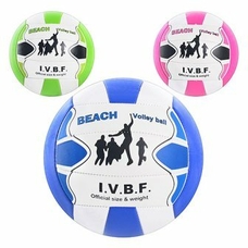 М'яч волейбольний EV 3190 (100шт) BEACH VOLLEYBALL, розмір 5, ПВХ, 3 кольори, 260-280гр, в кульку