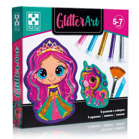 Отзывы  набір для творчості з глітером «glitter art. казкові принцеси» vladi toys vt4501-10