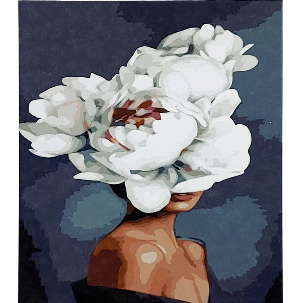 Фото, Видеообзоры картина за номерами strateg преміум жінка-квітка з лаком розміром 30х40 см (ss-6521)