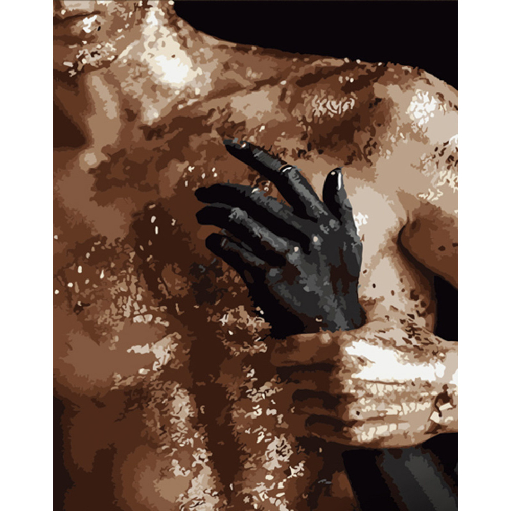 Фото, Відеоогляди картина за номерами strateg преміум тіло в золоті розміром 40х50 см (dy367)