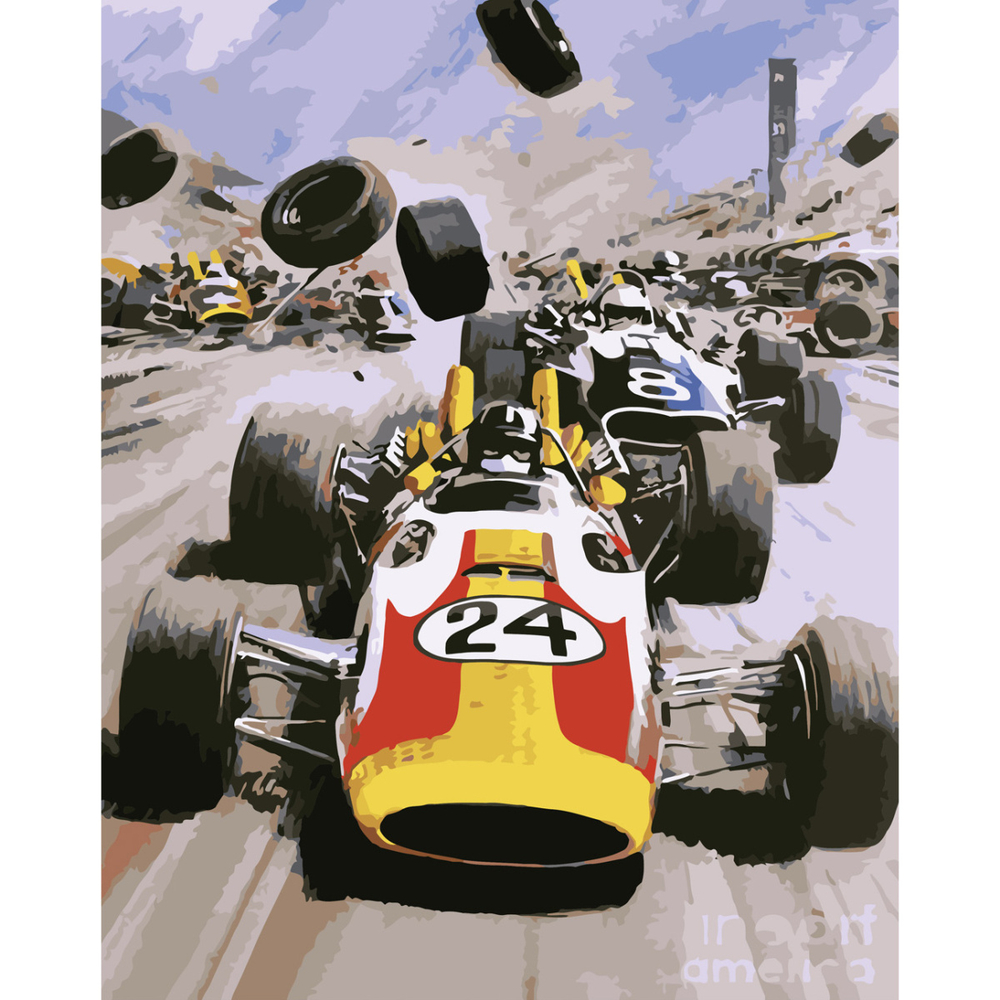 Фото, Відеоогляди картина за номерами strateg преміум гонки з лаком розміром 40х50 см (sy6640)